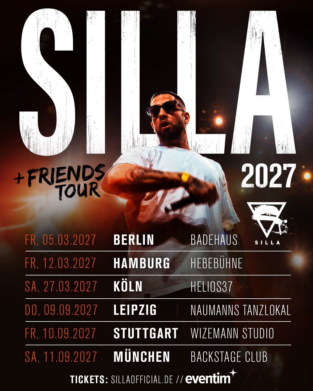 SILLA + FRIENDS TOUR 2027 Tourposter